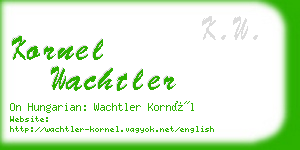 kornel wachtler business card